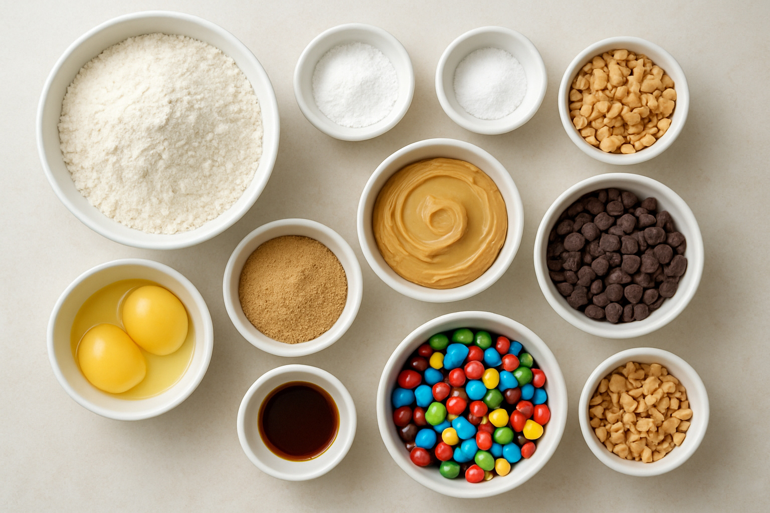 Ingredients for Chewy Monster Cookies