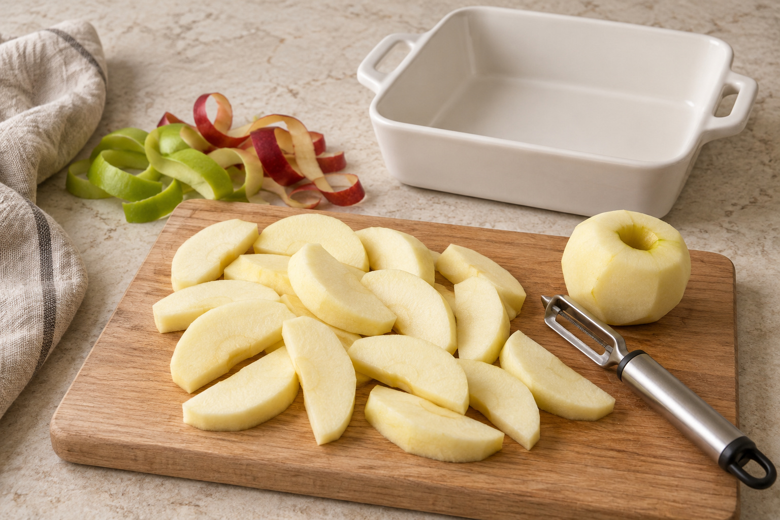 Cinnamon-Ginger Apple Crisp — step 1: Prepare the apples