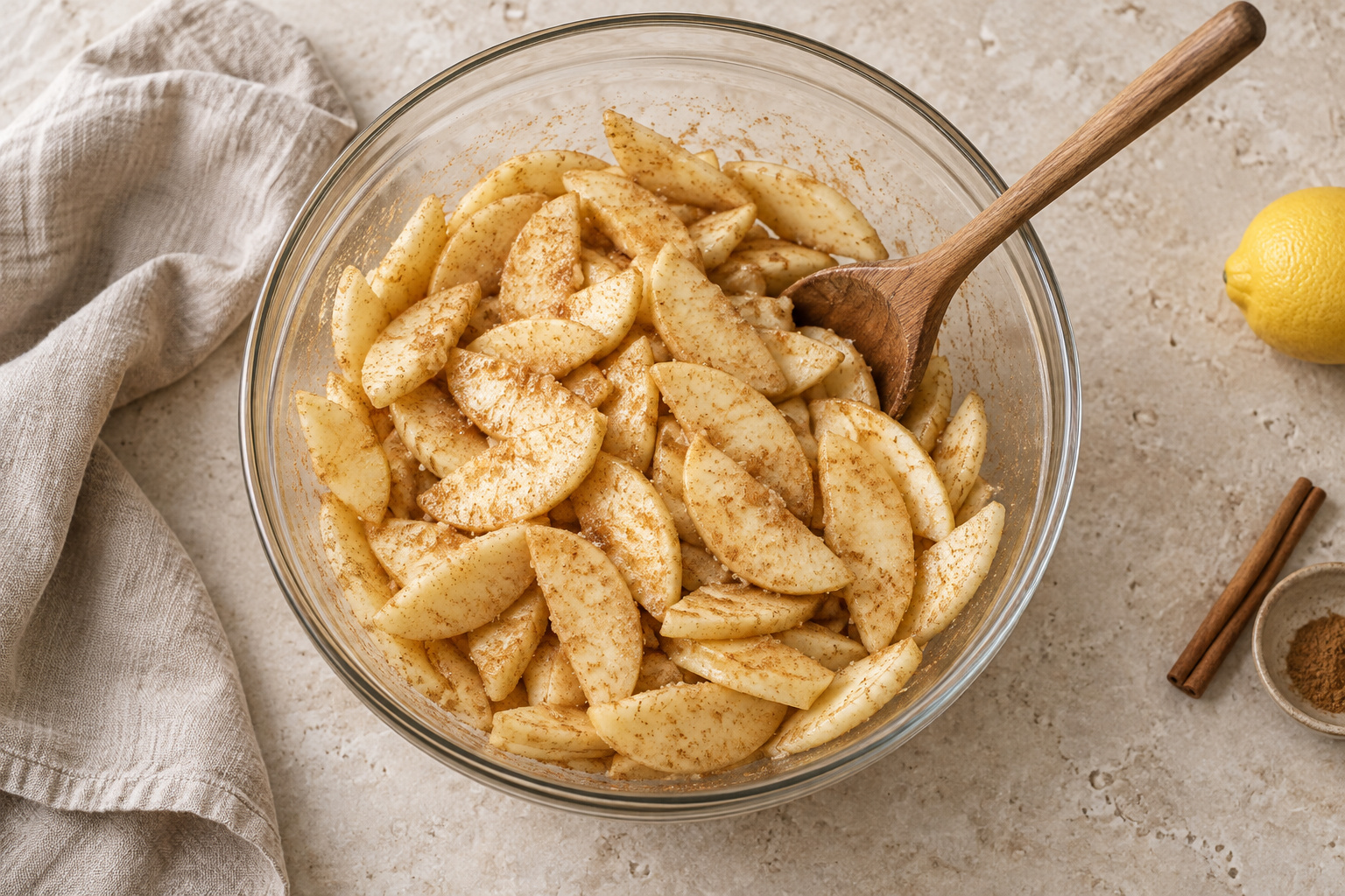 Cinnamon-Ginger Apple Crisp — step 2: Mix the filling