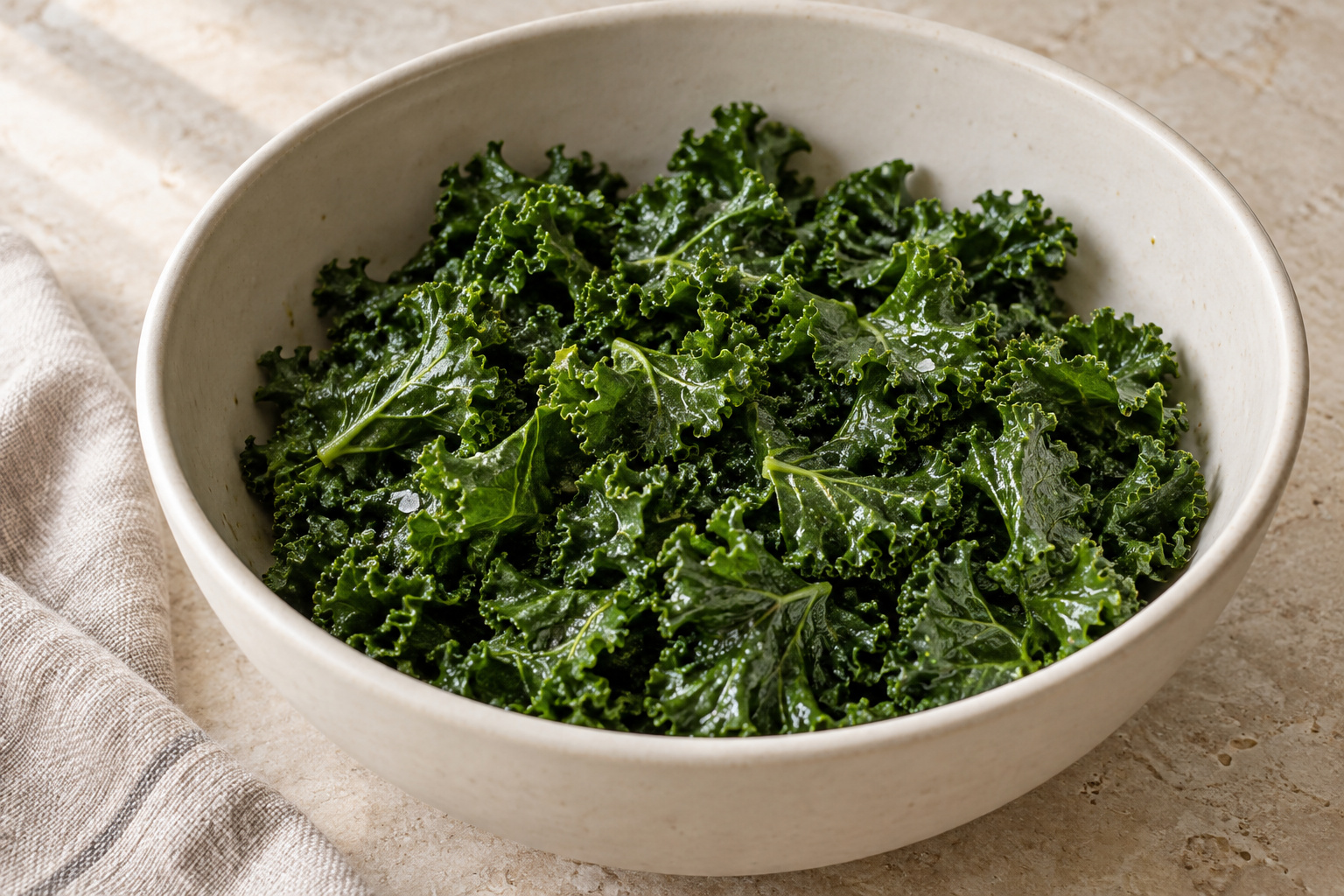 Step 3: Rest the kale for 10 minutes before continuing