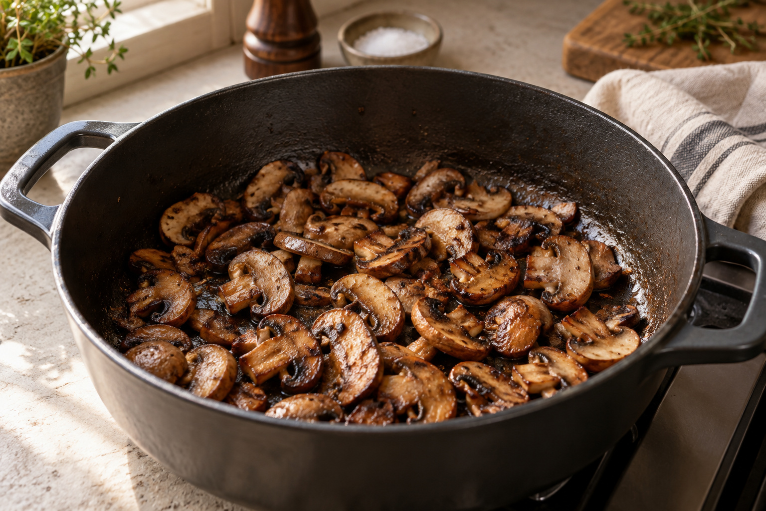 Step 2: Brown the mushrooms